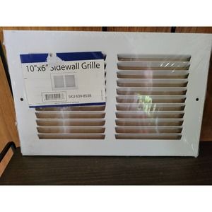 Altus 10" x 6" White Sidewall Register Grille - 639-8538